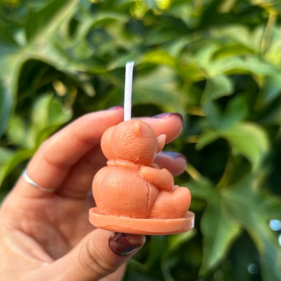 Smol teddy bear sweetheart candle, small candle - Picture 5 of 6